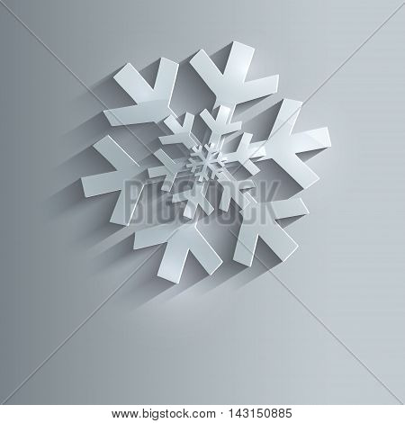 Christmas snowflake 3D blue raster template flake