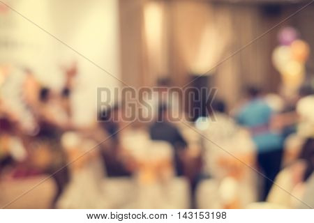Blurred People In The Banquet Room