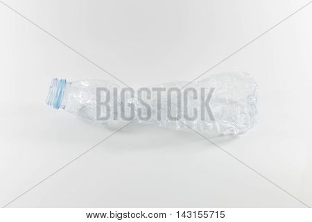 plastic bottles that can be recycled. Bottles of water being squeezed