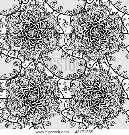 Henna paisley mendhi doodles design element on grey background.