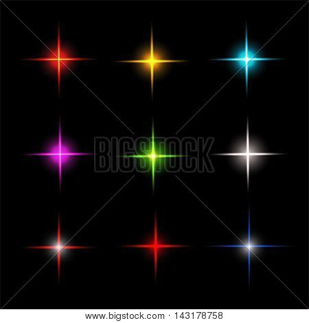 Collection of sparkle vector. Symbols sparkling stars. Set of sparkles star. Sparkle light. Sparkling stars.