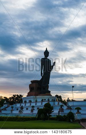 Walking Buddha Statue At Buddhamonthon (phutthamonthon), Buddhist Park In Nakhon Pathom, Thailand, I