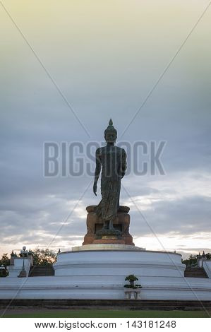 Walking Buddha Statue At Buddhamonthon (phutthamonthon), Buddhist Park In Nakhon Pathom, Thailand, I