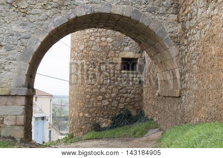 Walking through Almenar de Soria in Soria, Castilla leon, Spain