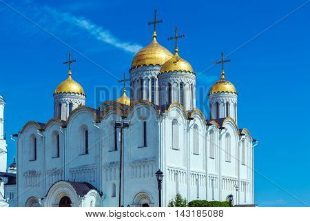 White stone Dormition Cathedral (1160) in Vladimir