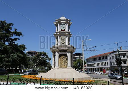Heykel Clock Tower in Bursa City Turkey
