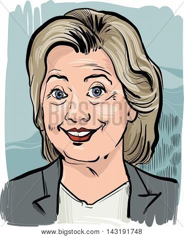 Hillary Clinton Caricature Portrait