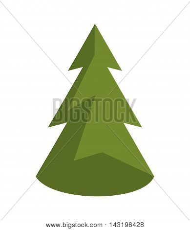 pine tree merry chistmas celebration icon. Flat and Isolated illustration. Vector illustration