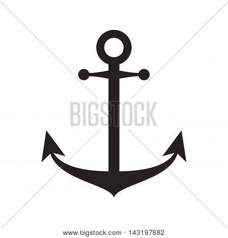 anchor sea lifestyle hipter silhouette  icon. Flat and Isolated illustration. Vector illustration