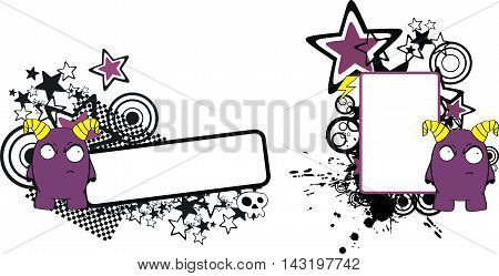 funny monster cartoon copyspace set in vector format very easy to edit