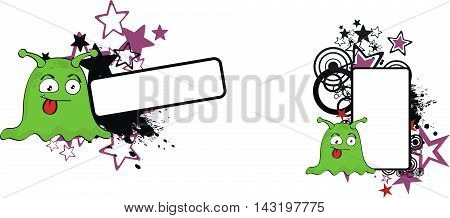 funny monster cartoon copyspace set in vector format very easy to edit