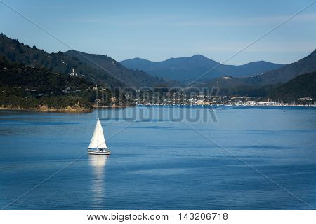 Port Of Picton Seen From Ferry From Wellington To Picton, New Zealand