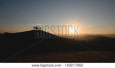 Sunrise over Colmer's Hill in Devon England