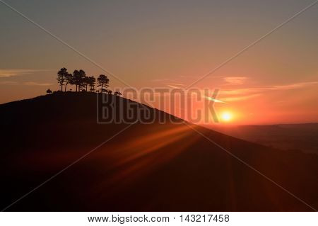 Sunrise over Colmer's Hill in Devon England