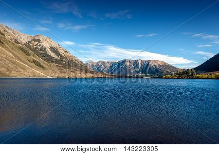 Lake Pearson / Moana Rua Wildlife Refuge Located In Craigieburn Forest Park In Canterbury Region, So