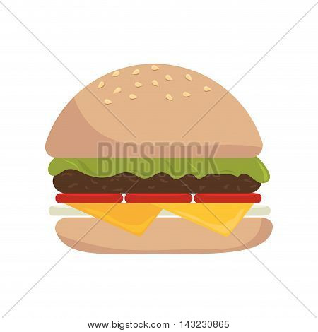 hamburguer fast food american burger deliveryfood tasty vector illustration