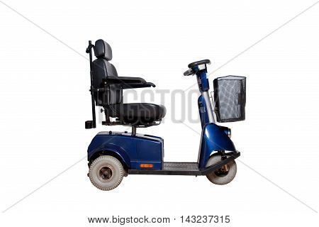 motorised wheelchair with basket for disabled people