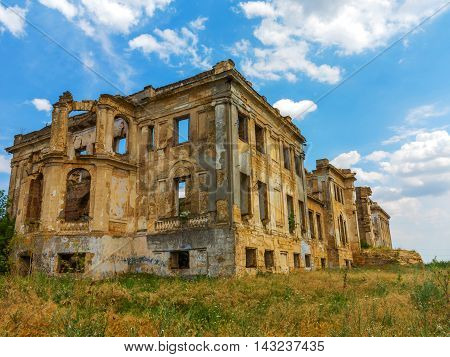 The Ruins Of An Ancient House In Odessa, Ukraine. Historic Building Destroyed By Vandals Of The Prol