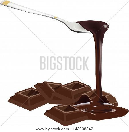 Chocolate fudge cubes plain chocolate cubes with spoon