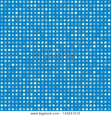 Blue pattern of multiples dots. Fashion trends circles background. Vector illustration. May use for modern paper, textile , background, digital, website template, wallpaper