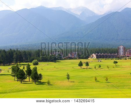 A View Of The Peaks Of Pirin Mountain (vihren And Todorka) Golf Club, Razlog, Bulgaria