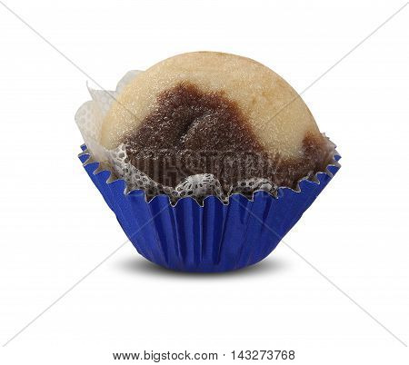 Traditional brazilian sweet - Chocolate brigadier and sweet white. White background.