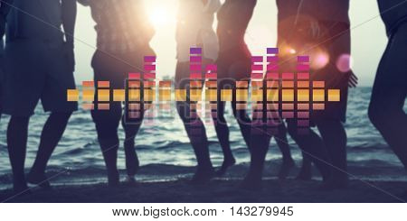Audio Digital Equalizer Music Tunes Sound Wave Graphic Concept