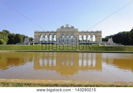 Gloriette of Schonbrunn Palace Garden in Vienna Austria