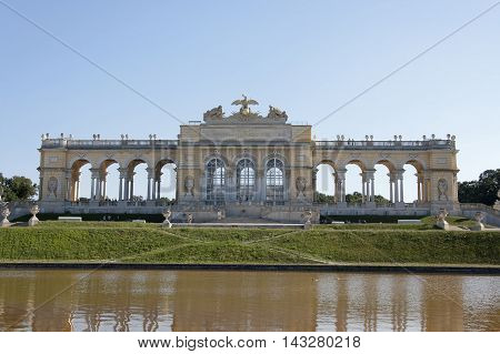 Gloriette of Schonbrunn Palace Garden in Vienna Austria