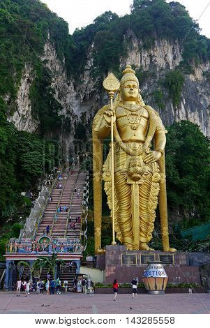 Kuala Lumpur / Malaysia - JUNE 14, 2016 - the entrance to Batu Caves