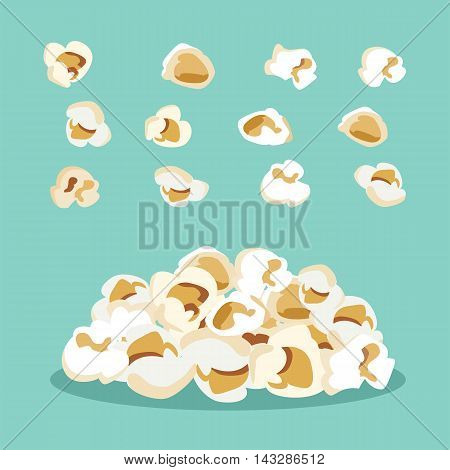set of popcorn vector flat design for web and print