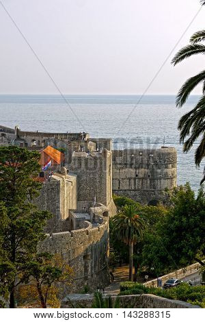 Beautiful view of  Walls of Dubrovnik, CROATIA.