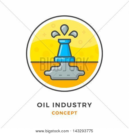 Oil industry concept isolated on white. Vector illustration