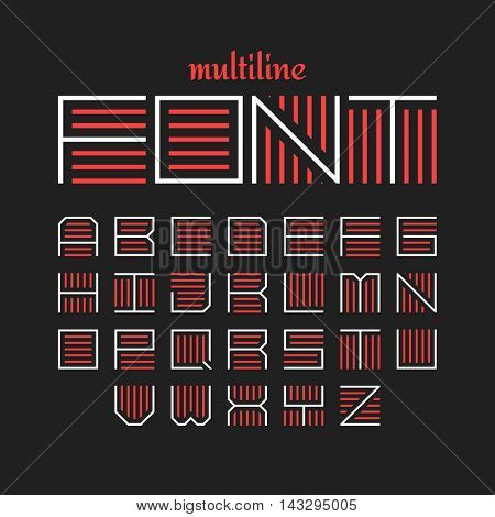 Multiline font vector illustration