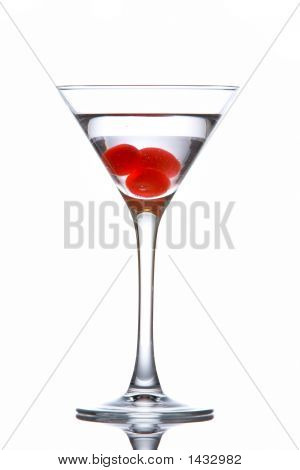 Copa de Martini con cerezas