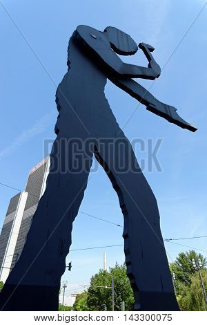FRANKFURT AM MAIN GERMANY - AUGUST 7 2015: Kinetic sculpture 