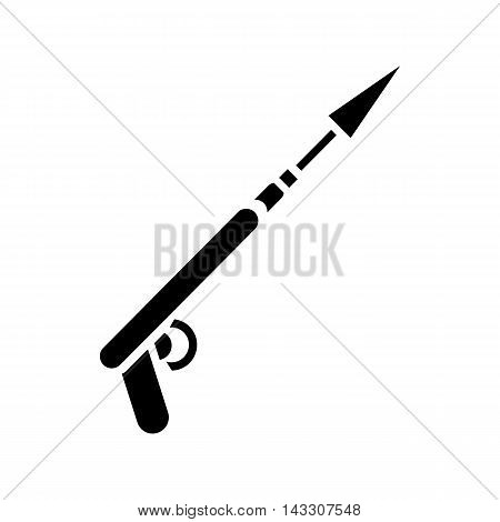 Underwater fishing speargun icon in simple style on a white background