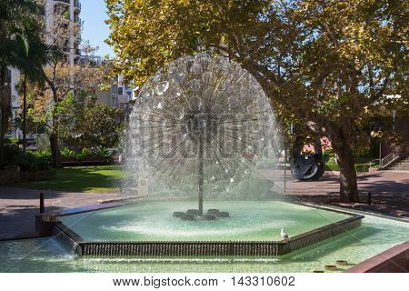 SYDNEY, AUSTRALIA - APRIL, 2016 : El Alamein Memorial Fountain located in Kings Cross area in Sydney, Australia on April 20, 2016. Fountain is memorial to soldiers who died in 1942 during World War II
