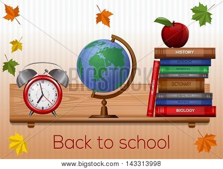 Greeting card for Knowledge Day. Back to school background. Vector illustration