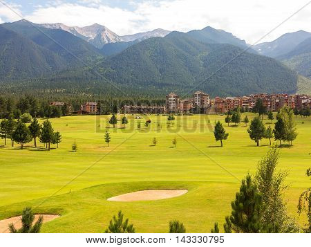 A View Of The Peaks Of Pirin Mountain (vihren And Todorka) Golf Club, Razlog, Bulgaria