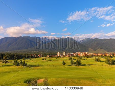 A View Of The Peaks Of Pirin Mountain (vihren And Todorka) Golf Club, Razlog, Bulgaria