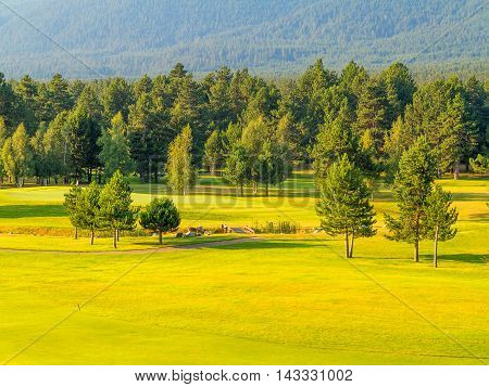 A View Of The Peaks Of Pirin Mountain (vihren And Todorka) Golf Club, Razlog, Bulgaria