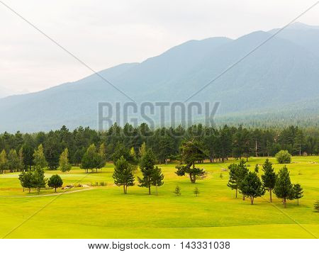 A View Of The Peaks Of Pirin Mountain (vihren And Todorka) Golf Club, Razlog, Bulgaria
