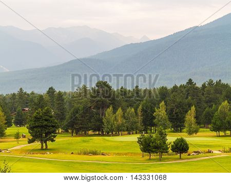A View Of The Peaks Of Pirin Mountain (vihren And Todorka) Golf Club, Razlog, Bulgaria