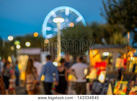 night picture people bokeh light wheel sky