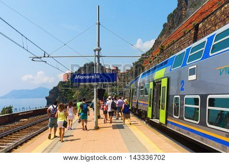 Train Station In Manarola, Cinqueterre, Italy