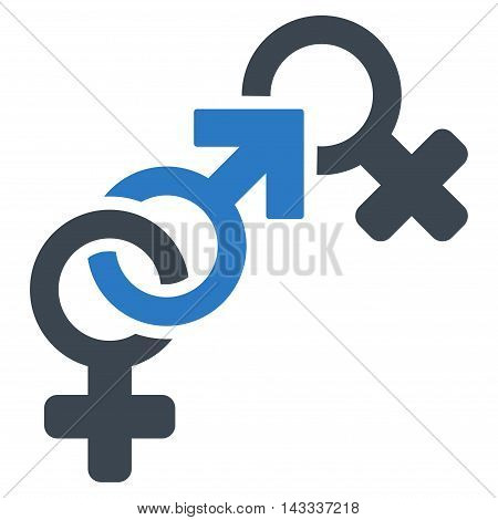 Faith Breach icon. Vector style is bicolor flat iconic symbol with rounded angles, smooth blue colors, white background.