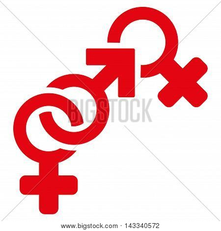 Faith Breach icon. Vector style is flat iconic symbol with rounded angles, red color, white background.