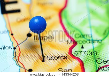 Petorca pinned on a map of Chile
