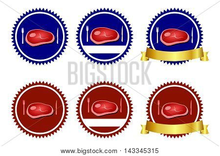 steak badge logo and icon on white background